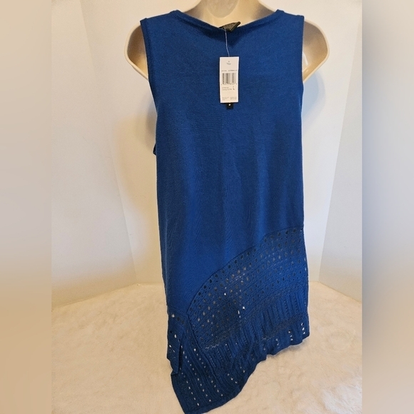 Grace Elements Boho Sleeveless Blouse Blue Large - Picture 8 of 15